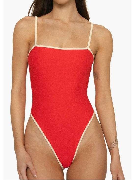Montce Other - Montce Cherry Cream Jacelyn One Piece Swimsuit Women’s Size S Red-Orange Hi-Cut